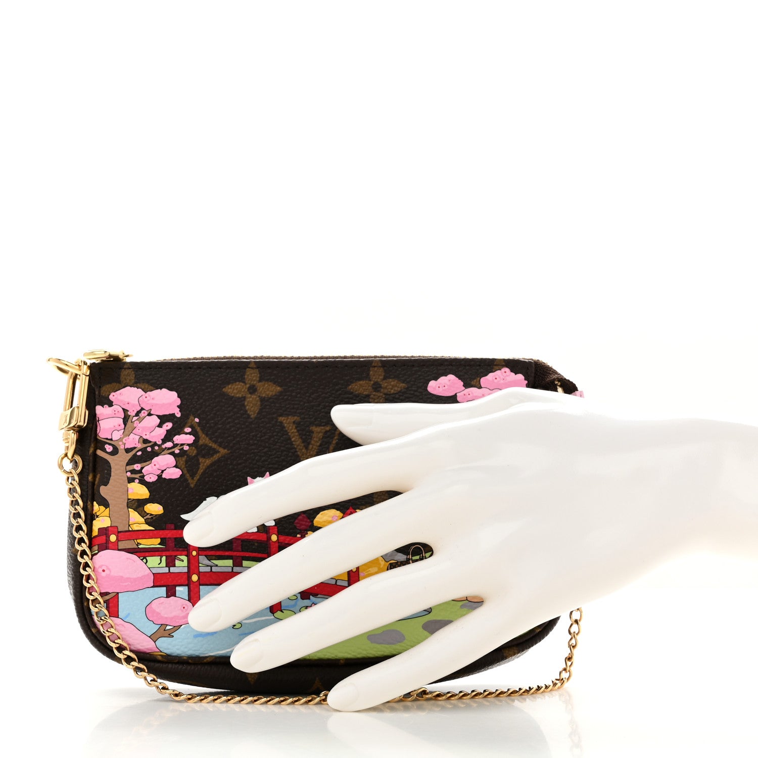 Louis Vuitton Monogram 2021 Christmas Animation Japanese Garden Mini Pochette Accessories Wisteria Pink 2 of 8