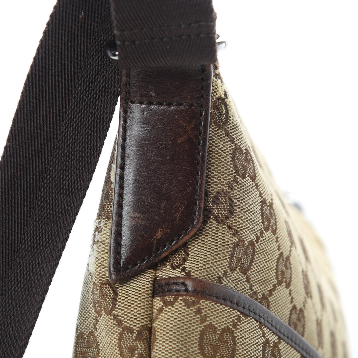 Monogram Calfskin Perforated Medium Flat Messenger Bag Dark Brown