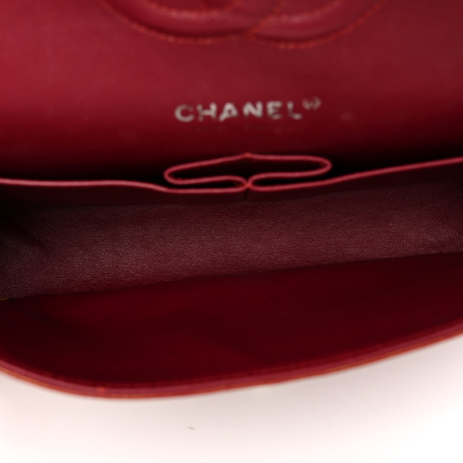 Chanel Patent Calfskin Quilted Medium Double Flap Dark Red 5 of 13