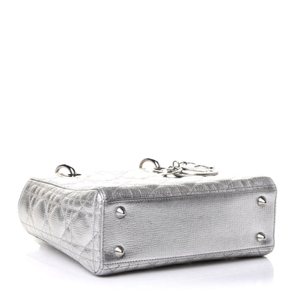 Christian Dior Metallic Grained Calfskin Cannage Small Lucky Badges My Lady Dior Silver 4 of 11