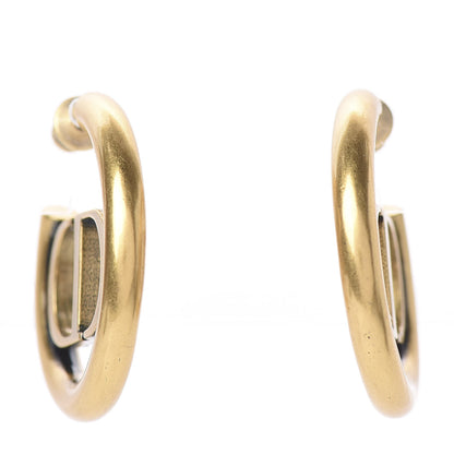 Christian Dior Metal 30 Montaigne Hoop Earrings Aged Gold 1 of 5