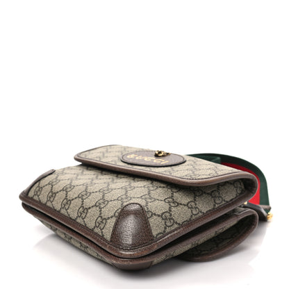 Gucci GG Supreme Monogram Web Small Neo Vintage Double Flap Messenger Bag Beige New Acero 8 of 9