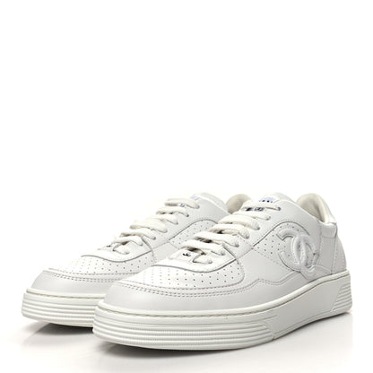 Chanel Calfskin CC Womens Sneakers 39.5 White 3 of 8