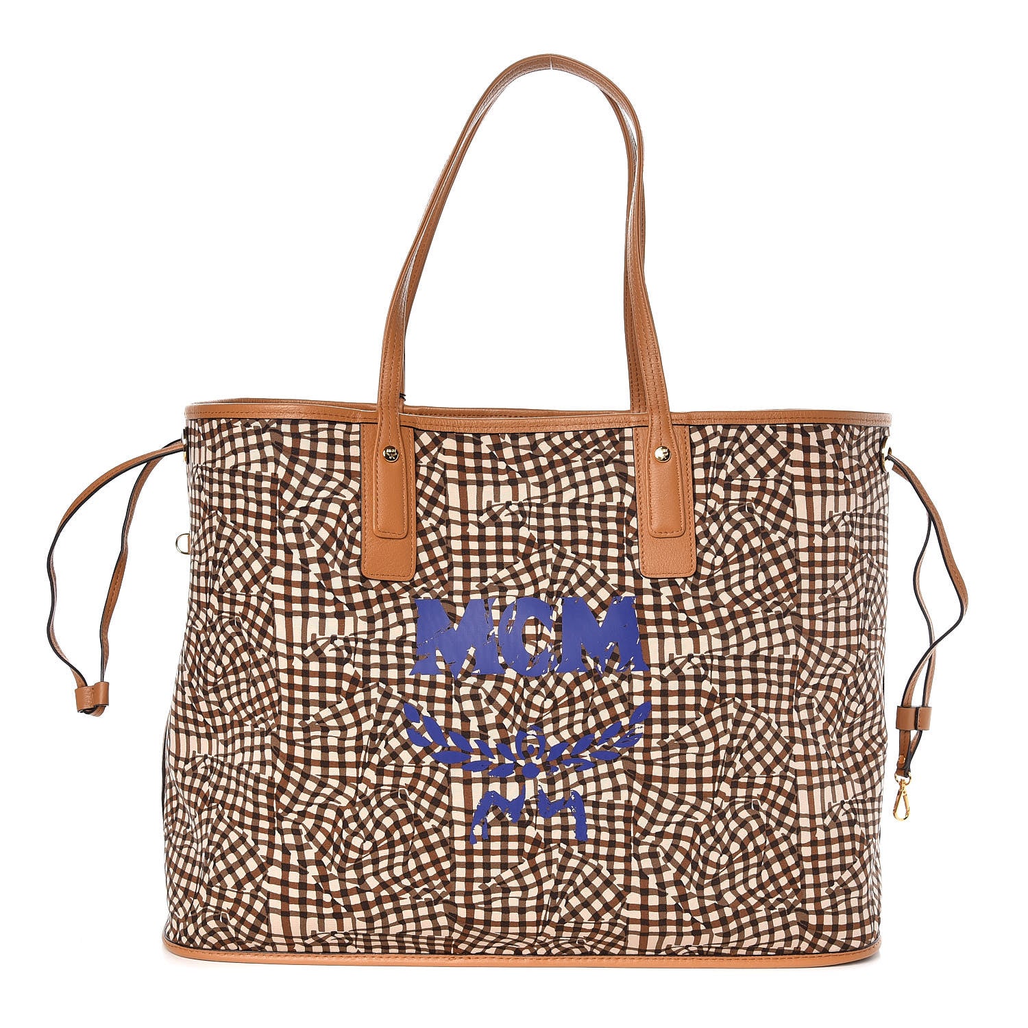 MCM Visetos Large Liz Reversible Shopper Tote Cognac 6 of 12