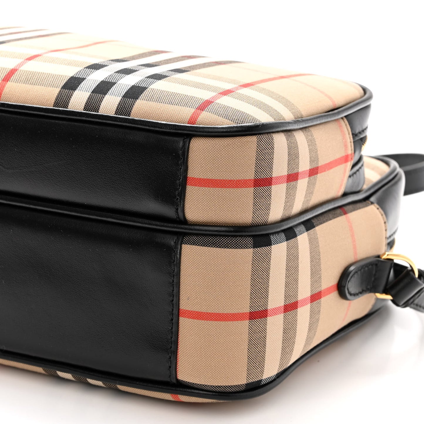 Calfskin Vintage Check Medium Camera Bag Archive Beige