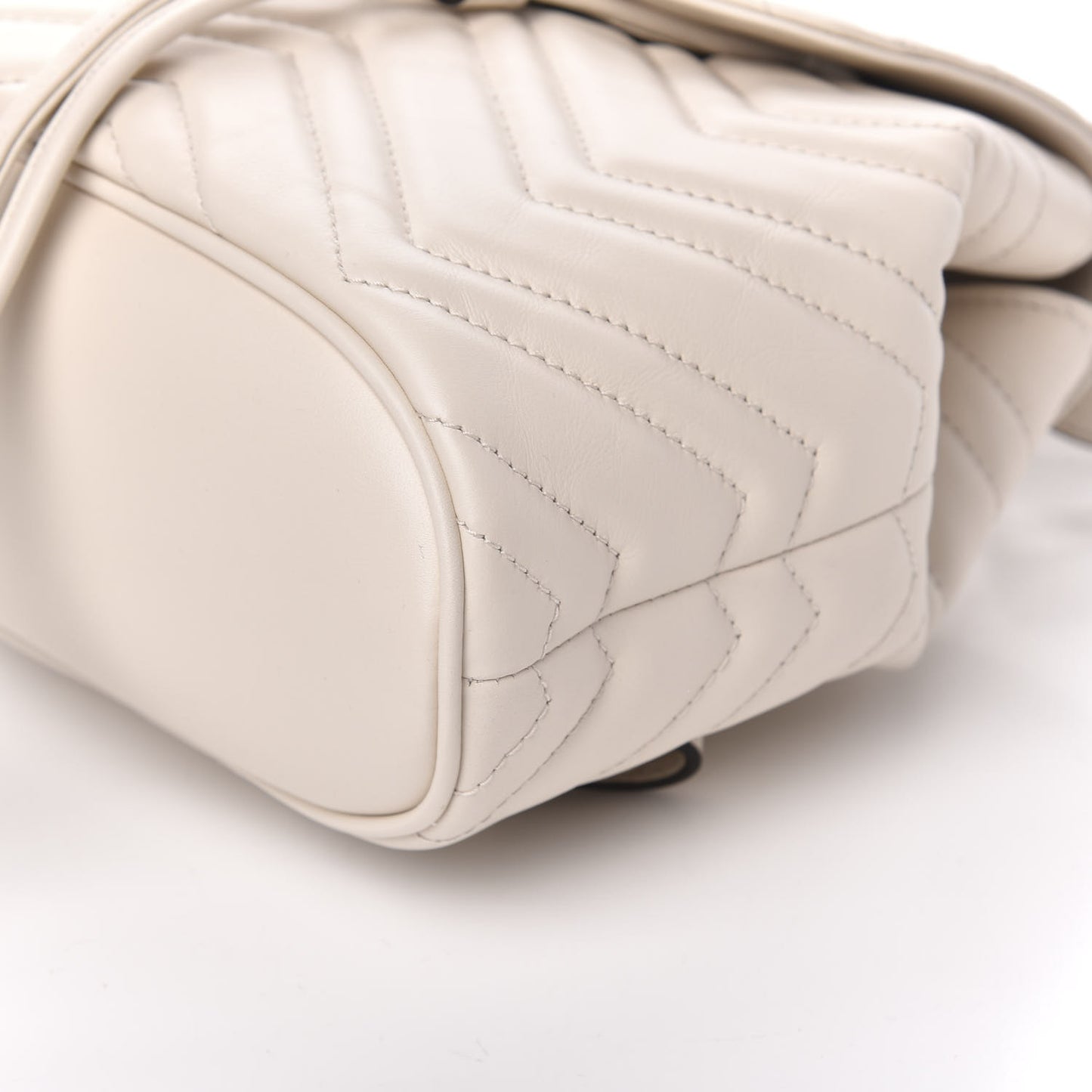Calfskin Matelasse GG Marmont Flap Backpack White