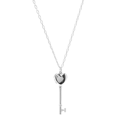 Tiffany Sterling Silver Heart Key Locket Pendant Necklace 1 of 6