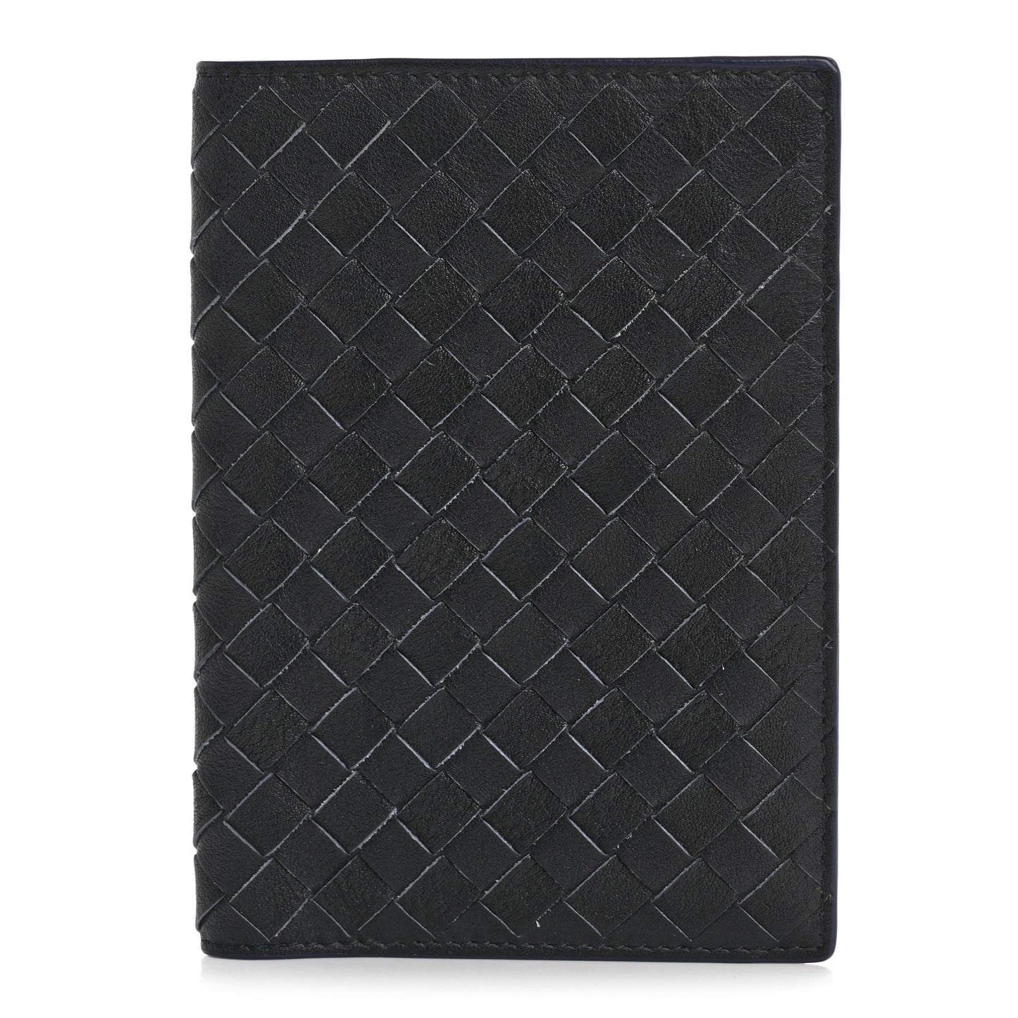 Nappa Intrecciato Passport Case Navy Blue