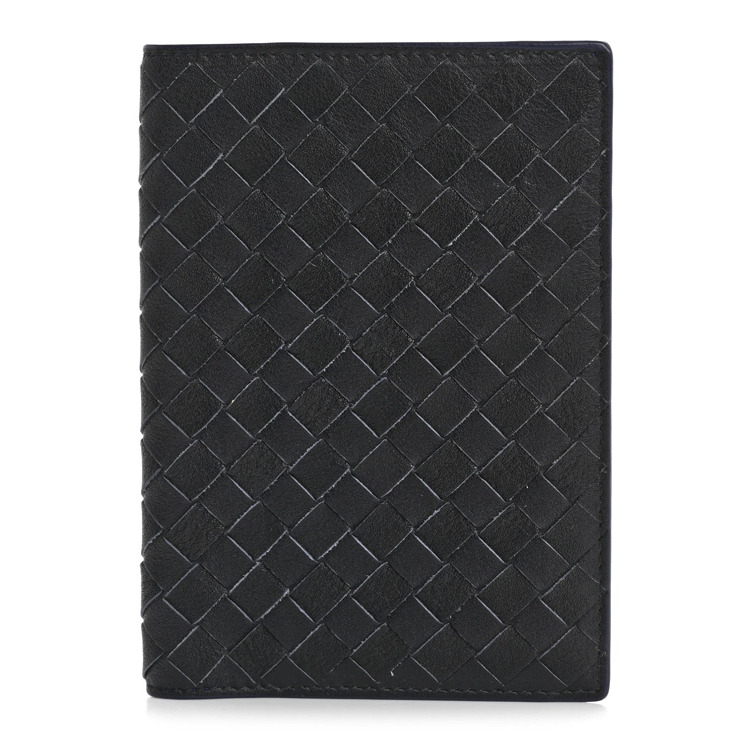 Bottega Veneta Nappa Intrecciato Passport Case Navy Blue 1 of 8