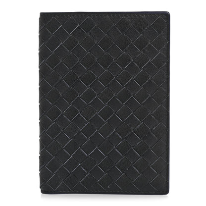 Bottega Veneta Nappa Intrecciato Passport Case Navy Blue 1 of 8