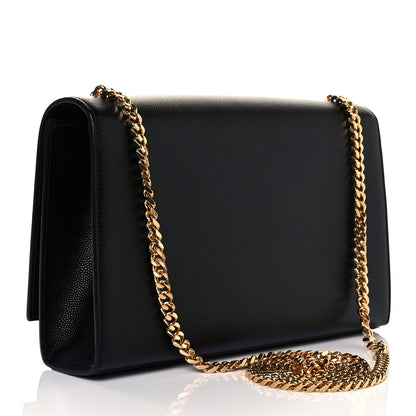 Saint Laurent Grain De Poudre Medium Classic Monogram Kate Satchel Black 3 of 8