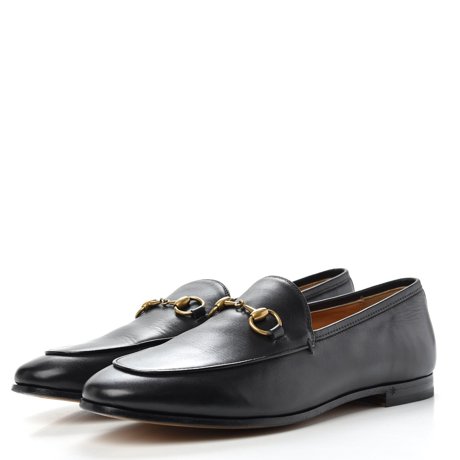Gucci Calfskin Womens Jordaan Loafers 37.5 Black 3 of 11