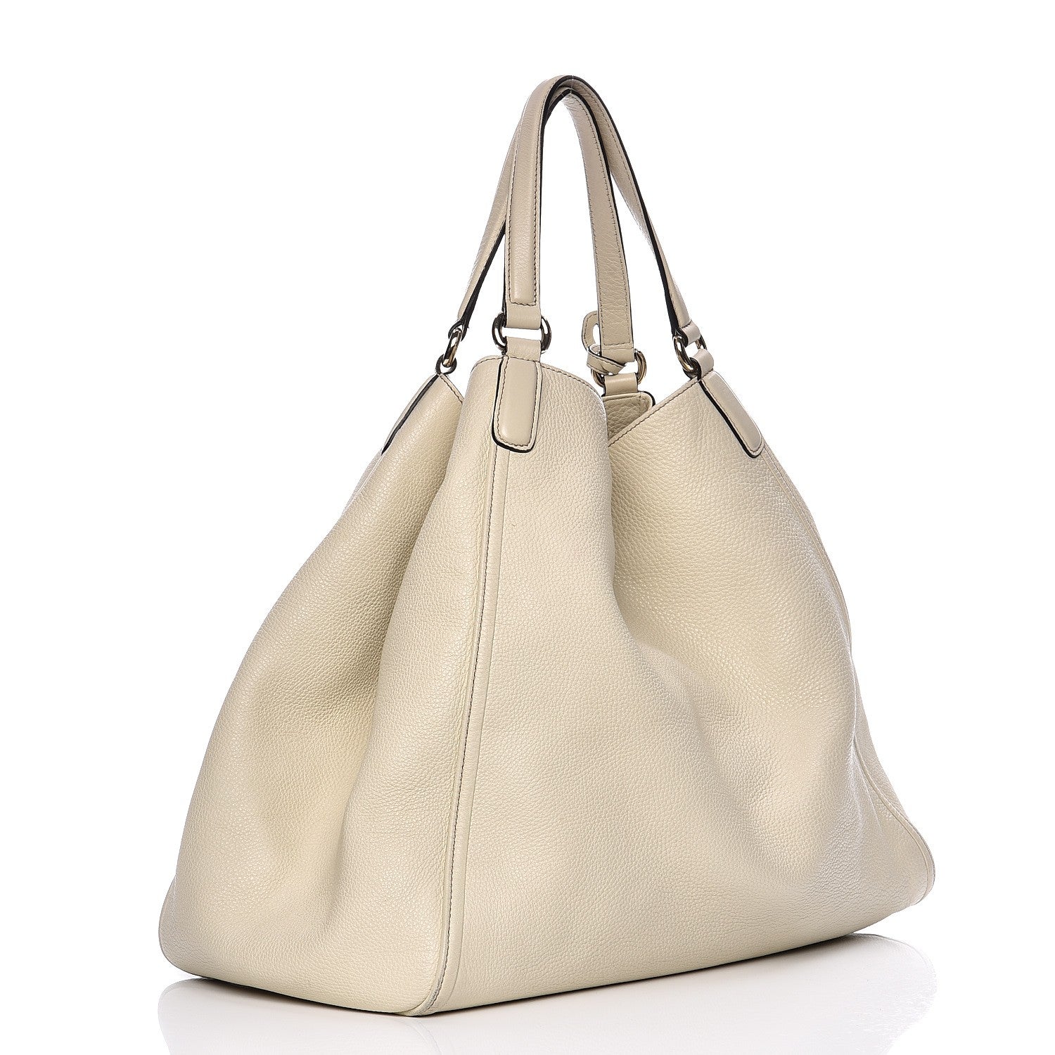 Gucci Pebbled Calfskin Large Soho Shoulder Bag Off White 3 of 13