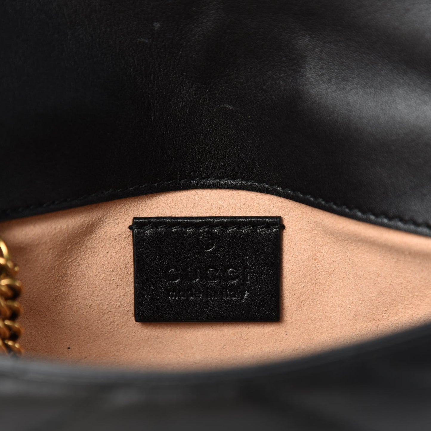 Calfskin Matelasse Super Mini GG Marmont Shoulder Bag Black