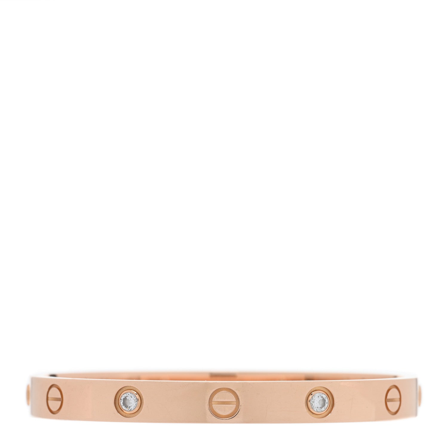Cartier 18K Pink Gold 4 Diamond LOVE Bracelet 16 2 of 5