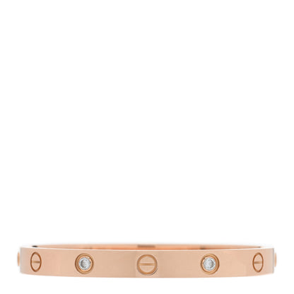 Cartier 18K Pink Gold 4 Diamond LOVE Bracelet 16 2 of 5