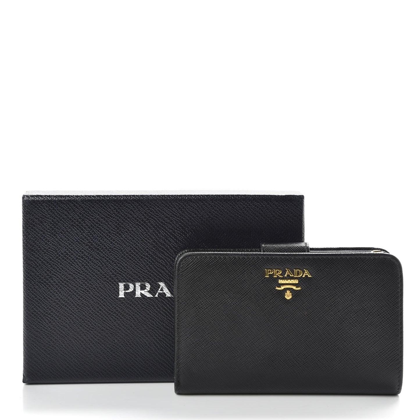Saffiano Metal Compact Wallet Black