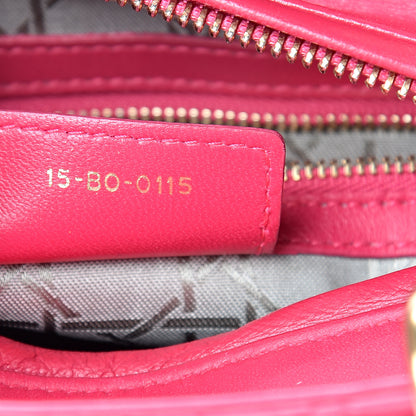 Christian Dior Lambskin Cannage Medium Lady Dior Fuchsia 6 of 10