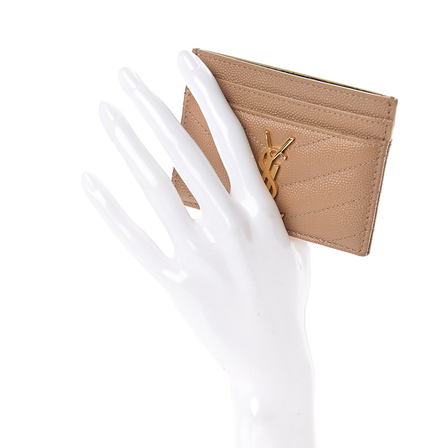 Grain De Poudre Matelasse Chevron Monogram Credit Card Case Cork