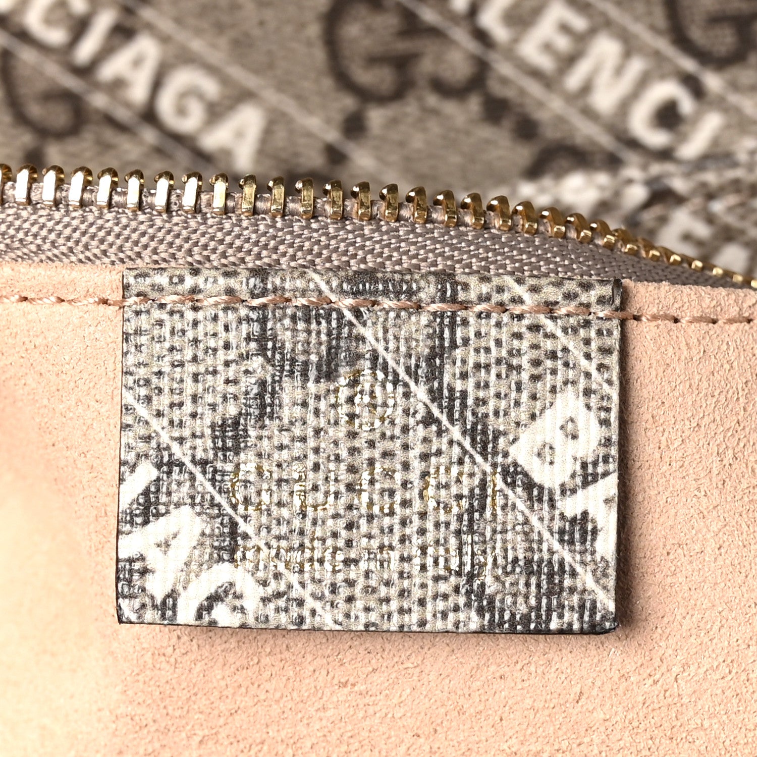 Gucci X BALENCIAGA GG Supreme Monogram Logo Print Horsebit 1955 Shoulder Bag Beige Ebony 6 of 10