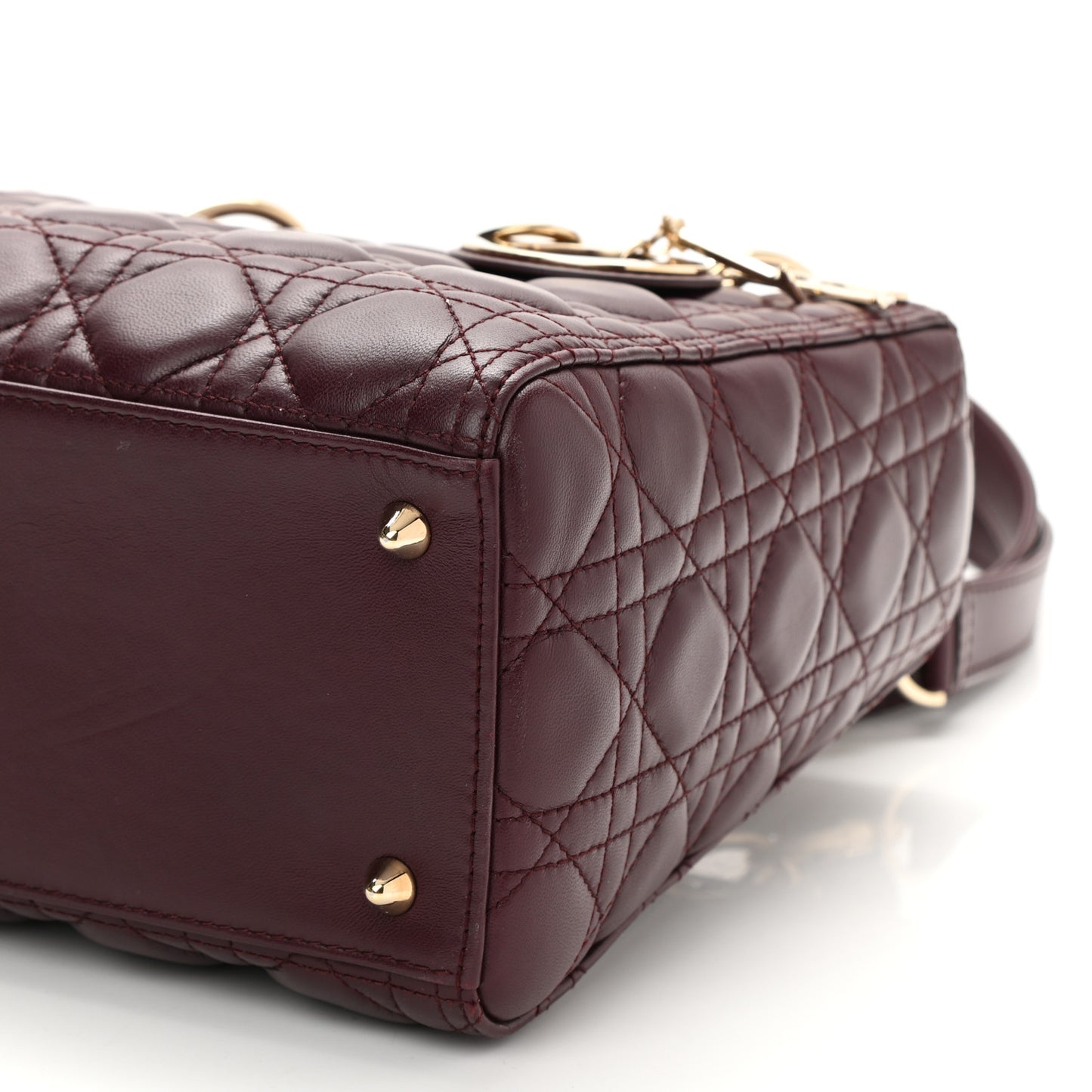 Lambskin Cannage Medium Lady Dior Burgundy