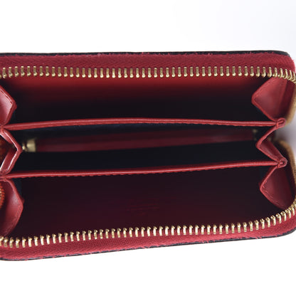 Gucci GG Supreme Monogram Blooms Zip Around Card Case Wallet Beige Blue Navy Hibiscus Red 5 of 9