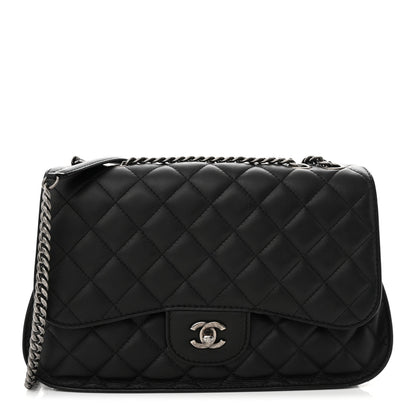 Chanel Lambskin Quilted Large Natural CC Flap Black 1 of 12