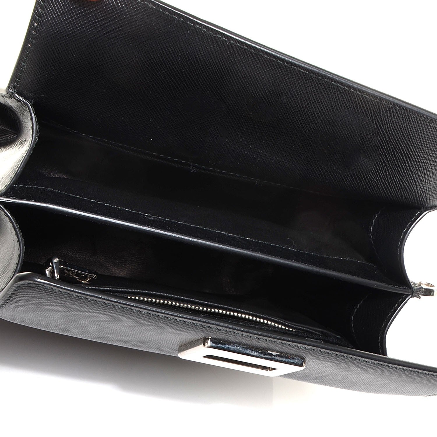 Prada Saffiano Face Art Shoulder Bag Alabaster Nero Black 6 of 9