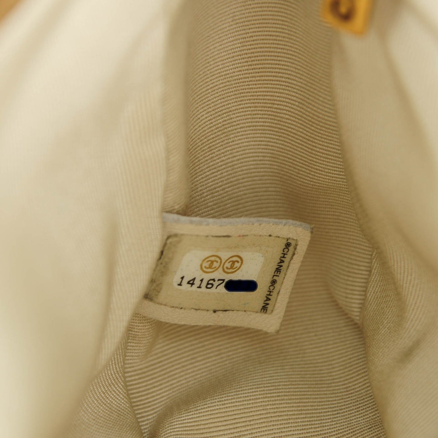 Calfskin Small Canebiers Net Flap Dark Gold