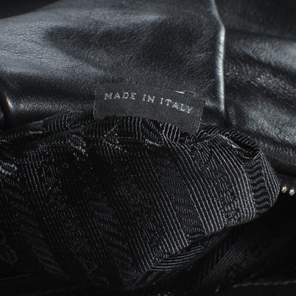 Prada Soft Calf Pleated Hobo Nero Black 9 of 10