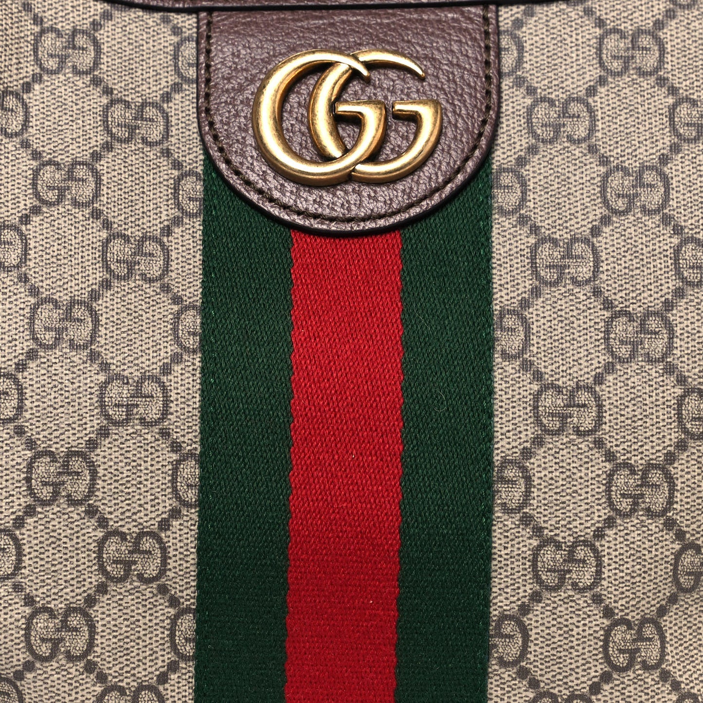 GG Supreme Monogram Web Small Ophidia Half Moon Hobo Brown
