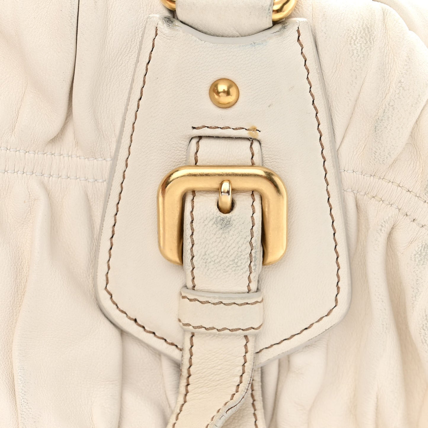 Nappa Gaufre Shopping Satchel White