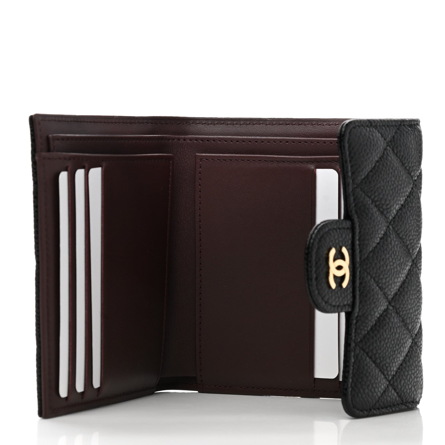 Chanel Caviar Quilted Compact Flap Wallet Black 5 of 9