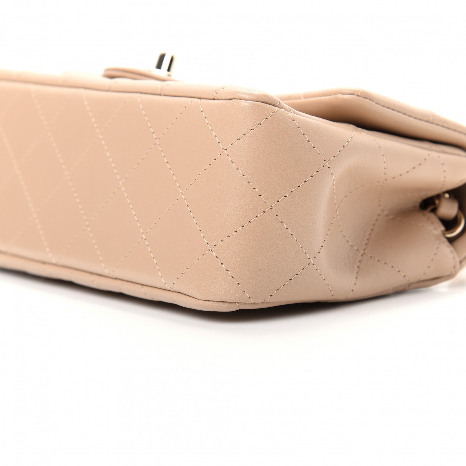 Chanel Lambskin Quilted Mini Rectangular Flap Dark Beige 7 of 10