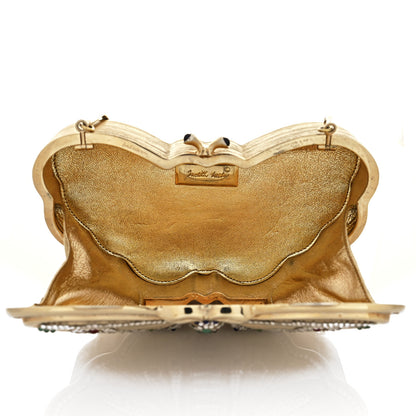 Judith Leiber Crystal Butterfly Celestrina Minaudiere Clutch Gold 7 of 12