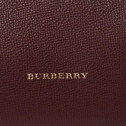 Burberry Derby Calfskin House Check Large Banner Tote Mahogany Red 9 of 10