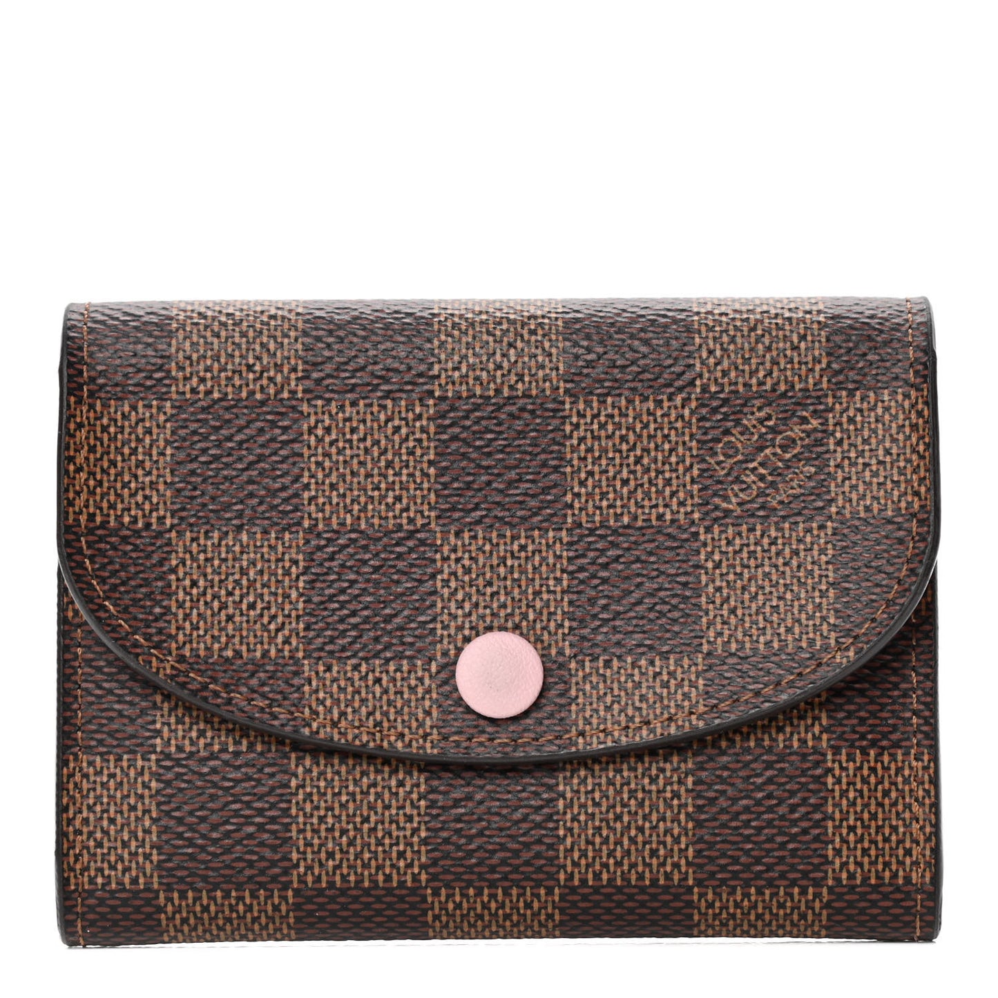 Damier Ebene Rosalie Coin Purse Rose Ballerine
