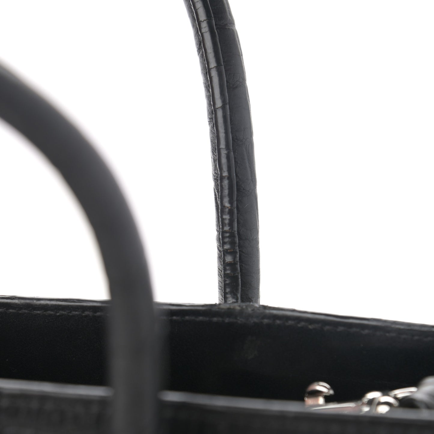 Calfskin Crocodile Embossed Baby Sac De Jour Black