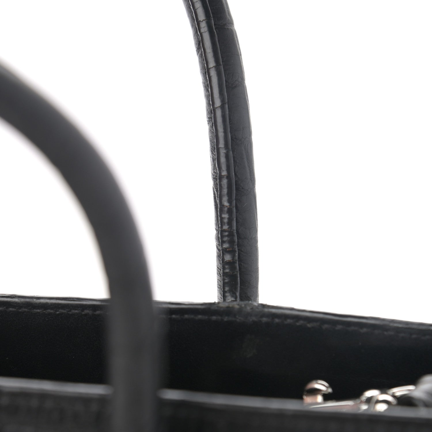 Saint Laurent Calfskin Crocodile Embossed Baby Sac De Jour Black 12 of 13