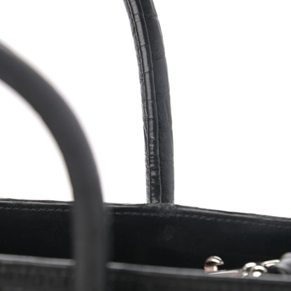 Saint Laurent Calfskin Crocodile Embossed Baby Sac De Jour Black 12 of 13