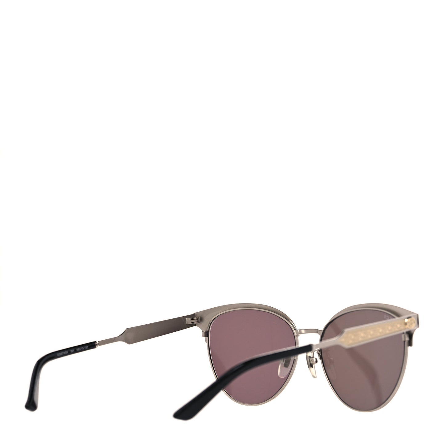 Round Metal GG0074SK Sunglasses Black Silver