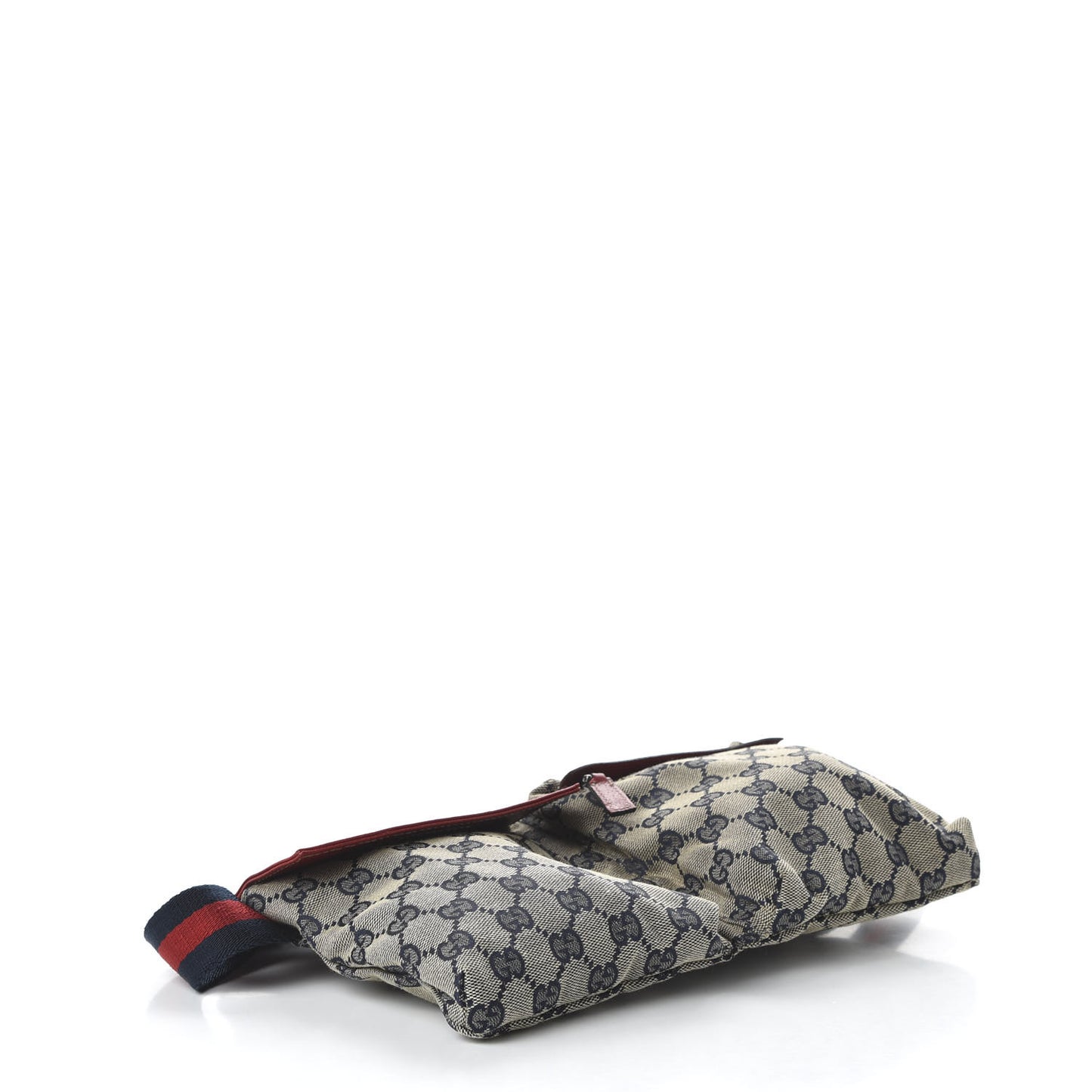 GG Monogram Web Double Pocket Belt Bag Navy Red