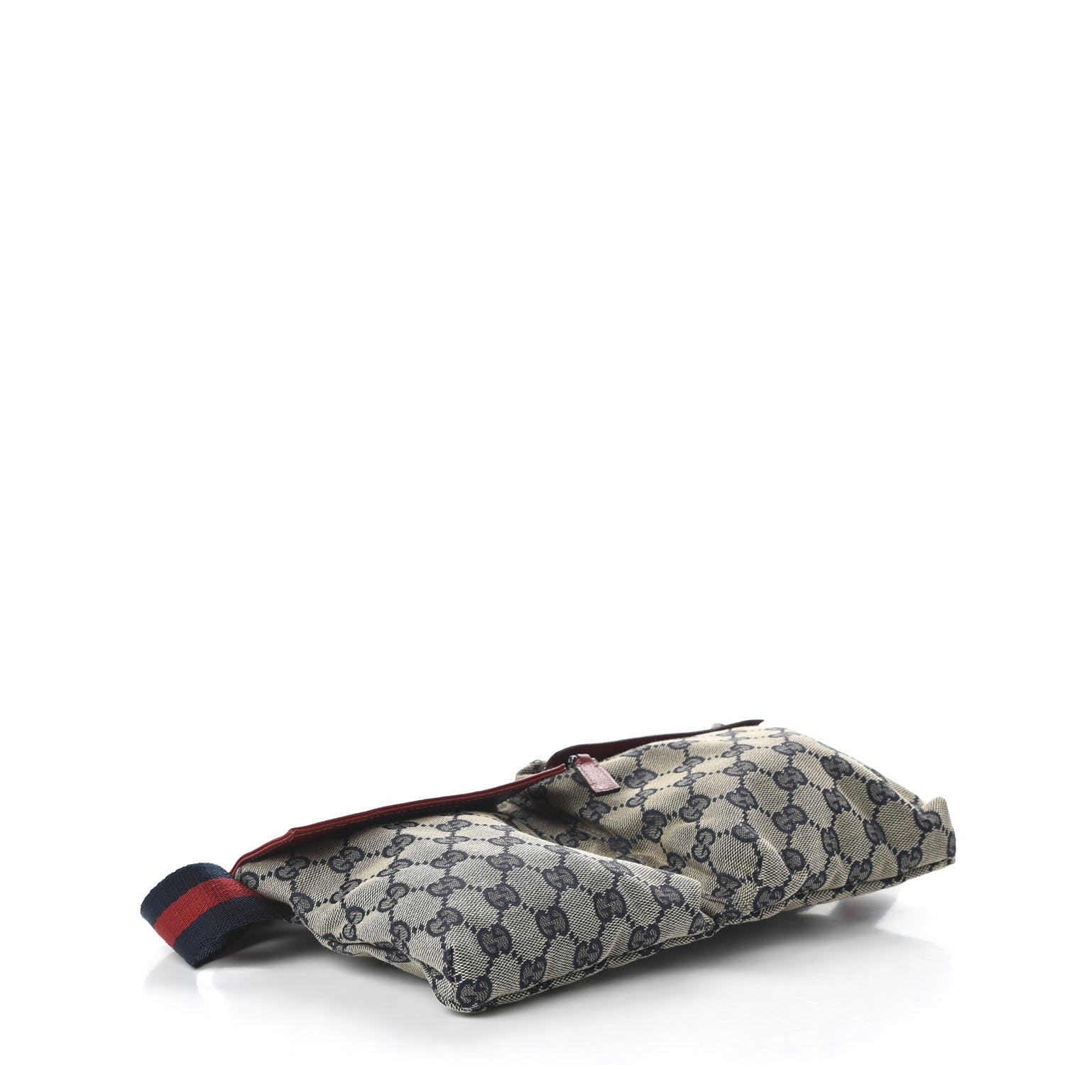 Gucci GG Monogram Web Double Pocket Belt Bag Navy Red 5 of 10