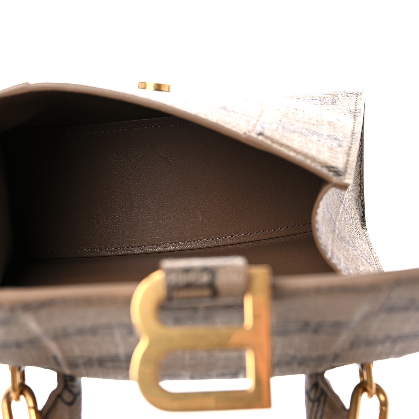 Coated Canvas BB Monogram Hourglass Top Handle Bag XS Beige Brown