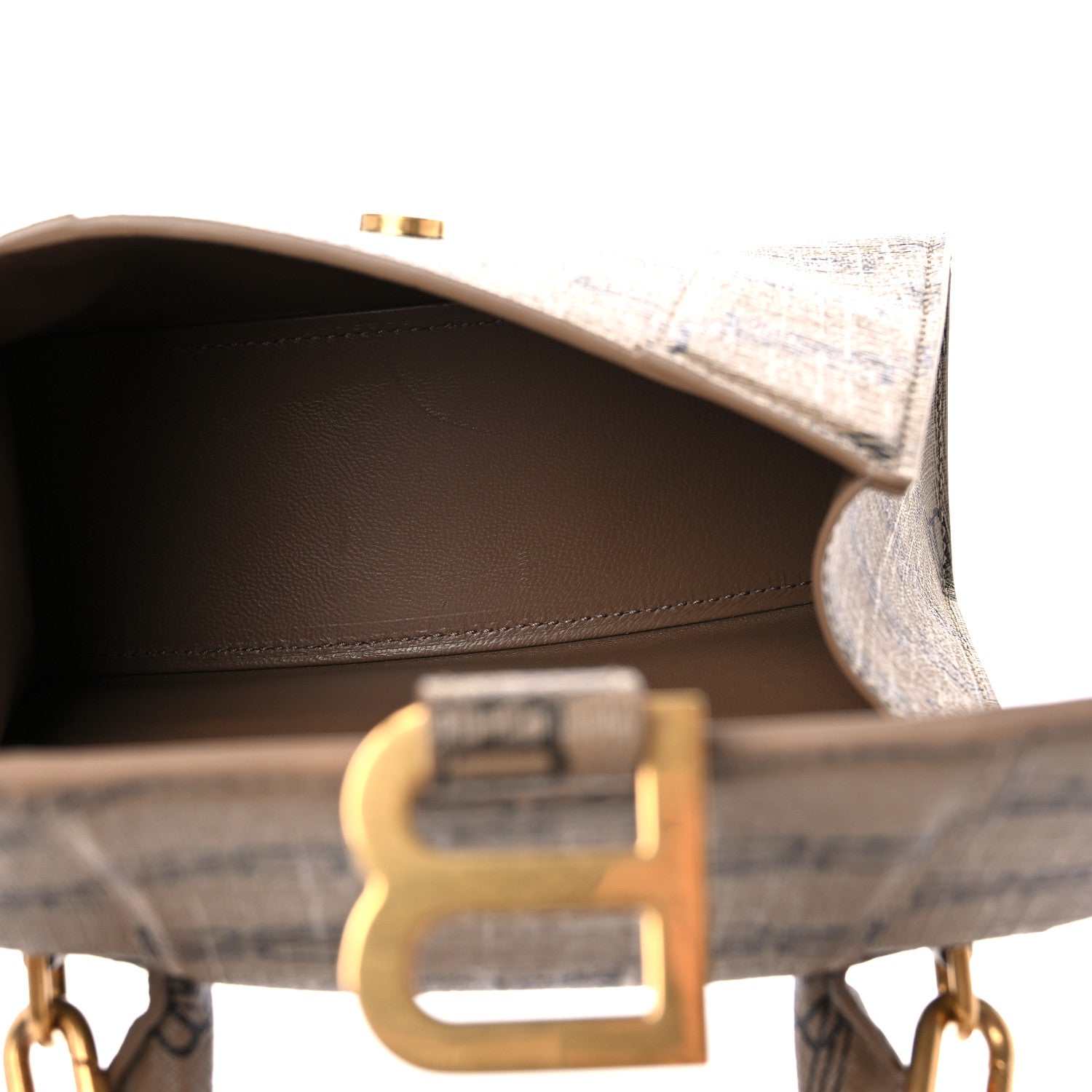 Balenciaga Coated Canvas BB Monogram Hourglass Top Handle Bag XS Beige Brown 5 of 14