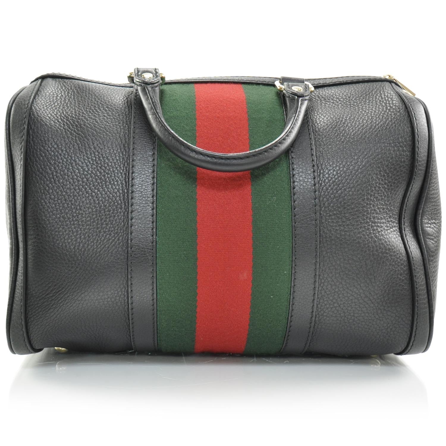 Gucci Leather Vintage Web Boston Black 4 of 9