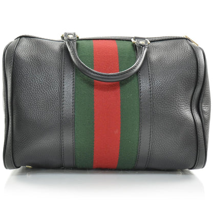 Gucci Leather Vintage Web Boston Black 4 of 9