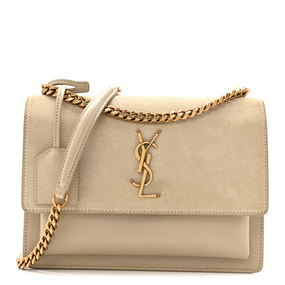 Saint Laurent Suede Calfskin Medium Monogram Sunset Sea Salt 1 of 16