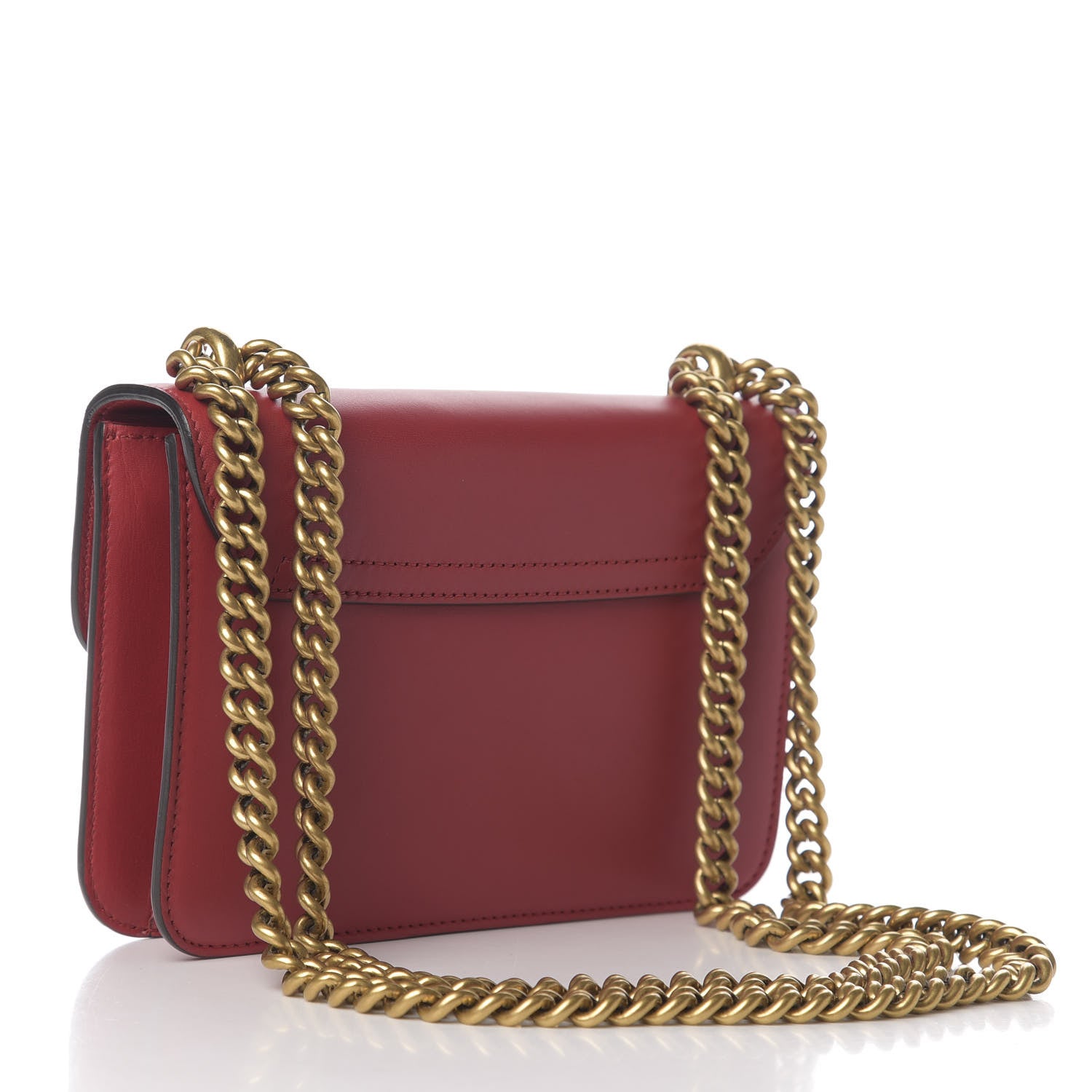 Gucci Calfskin Peony Small Chain Shoulder Bag Hibiscus Red 2 of 11
