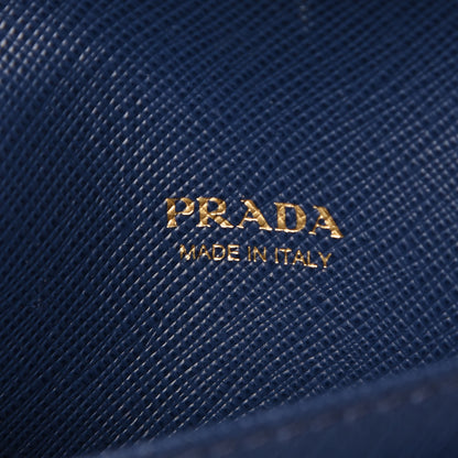 Prada Saffiano Metal Flap Wallet Bleuette 7 of 9